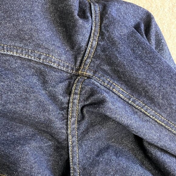 Full Blue Med Dark Wash Flannel Lined Winter Jeans 14 - Picture 6 of 14